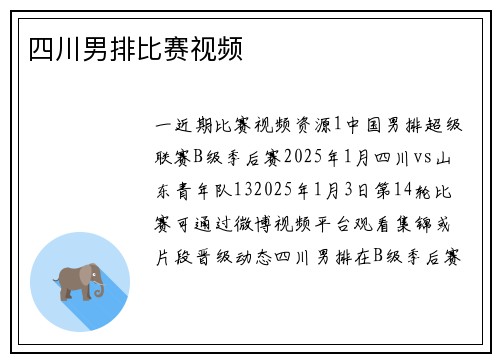 四川男排比赛视频